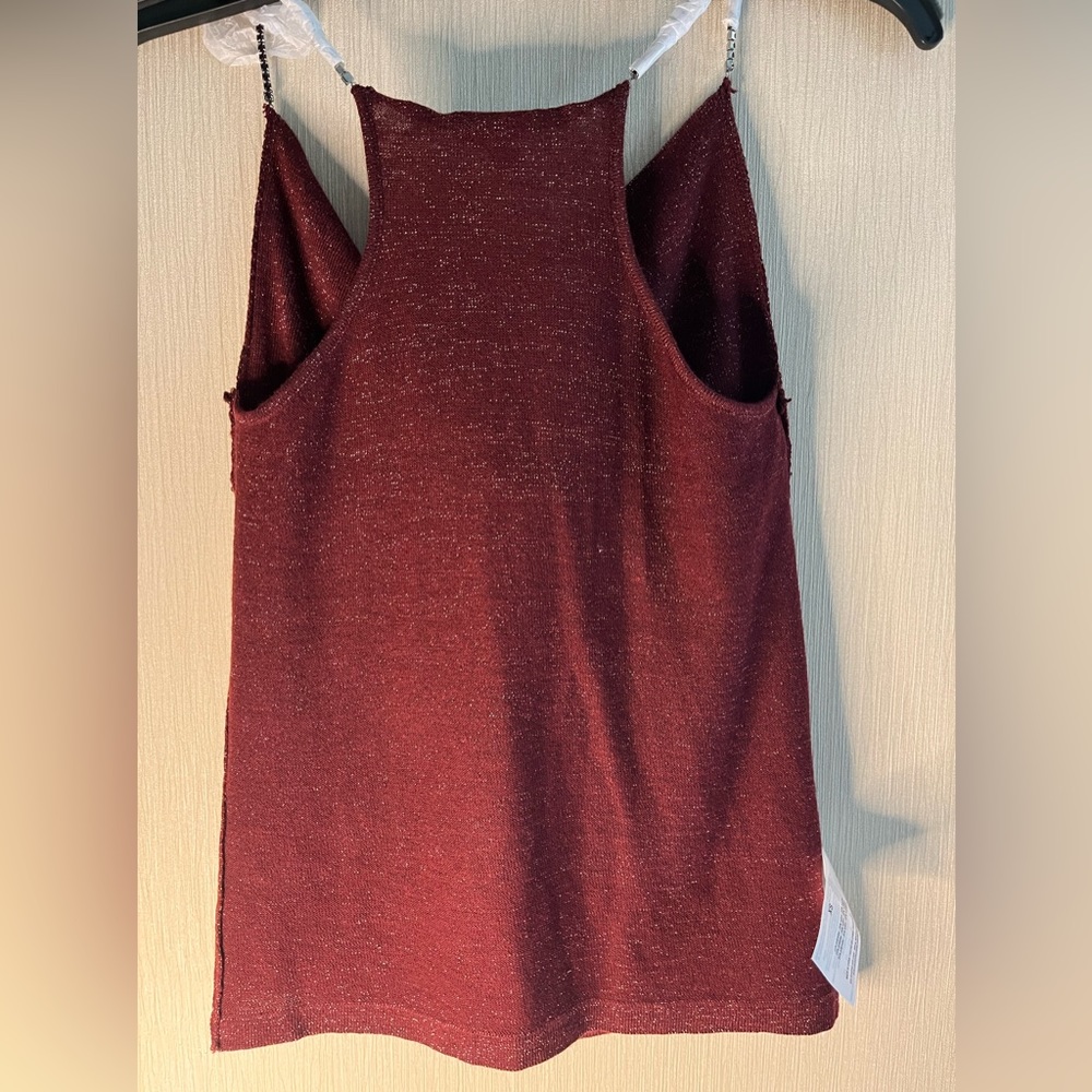 Sam Edelman Luxurious Knitted Holiday Top w/Metallic Yarn & Rhinestone Straps XS - Picture 12 of 14